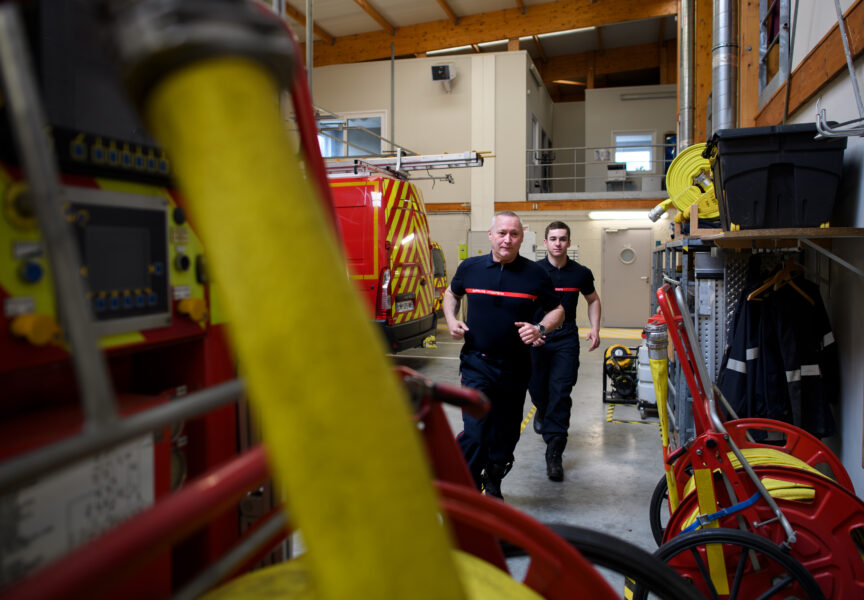 Sapeur-pompier volontaire dans un centre de secours