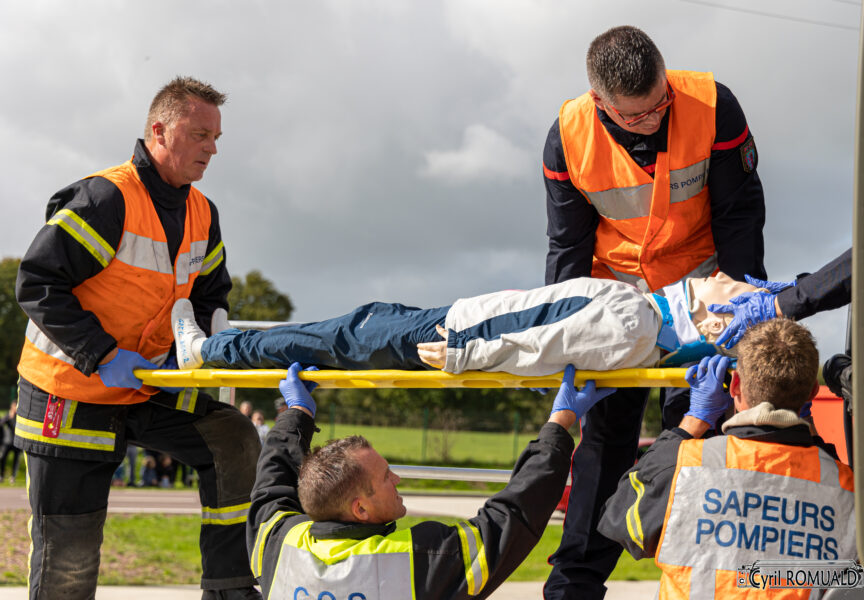 manœuvre secours routier - congrès départemental 2022 des sapeurs-pompiers